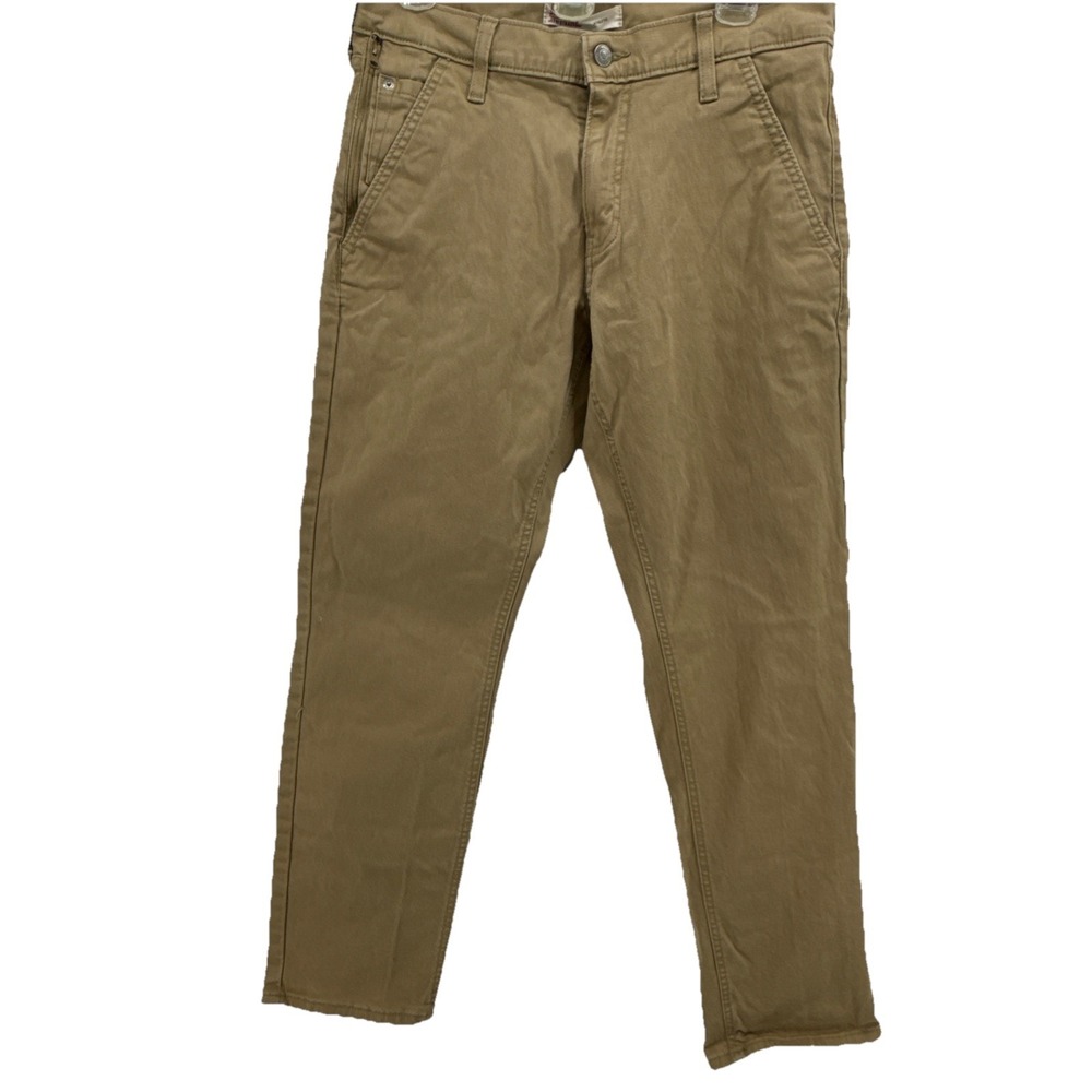 Levi's Signature Athletic Jeans Men's 30x32 Khaki Zip Pocket Straight Leg Jeans